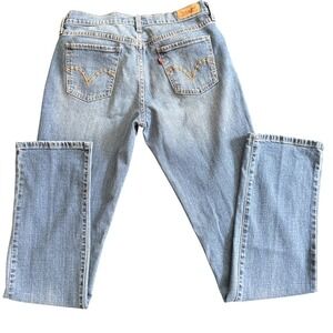 Levis 524 Too Super Low Jeans Womens 4L W27 L34 Blue Denim Straight Leg Stretch